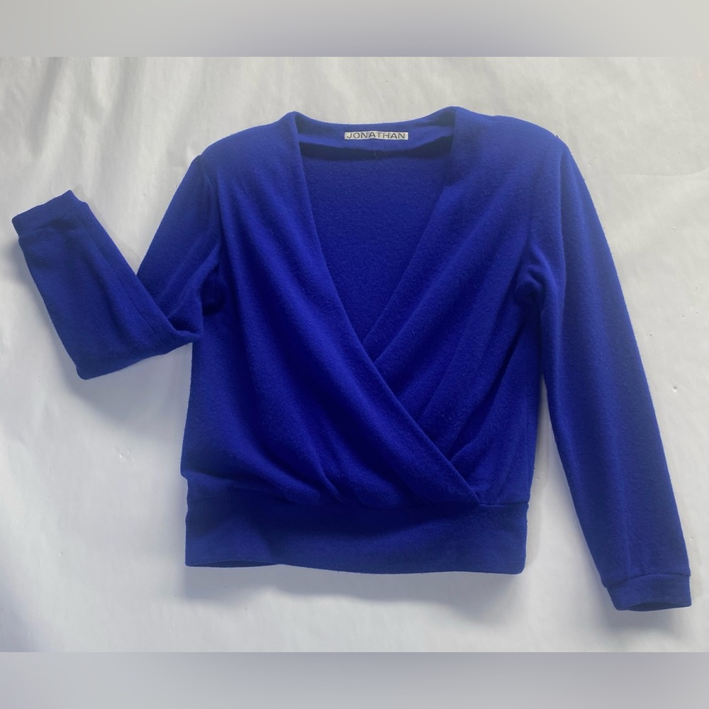 Vintage Jonathan Size S Blue V-Neck Sweater
